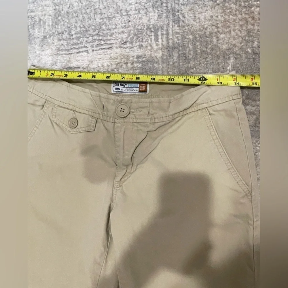 Old Navy Y2K Tan Khaki Wide Leg Ladies Cotton Chino Pants Size 6 Low Rise